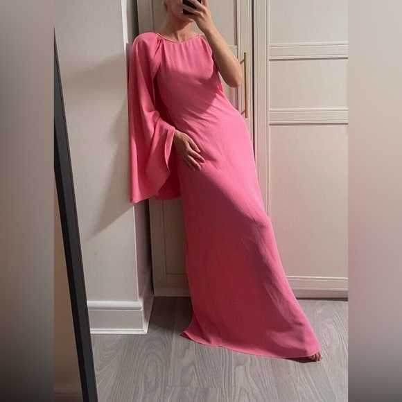 Zara dress cape oversize kimono blogger pink maxi long wedding party summer - Picture 6 of 13